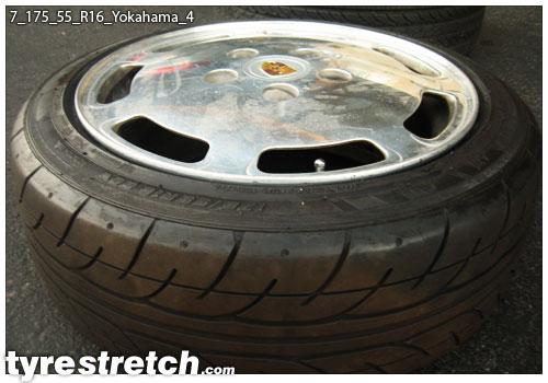 An example of tyre stretch: 175/55 R16 on 7.0J – YOKOHAMA