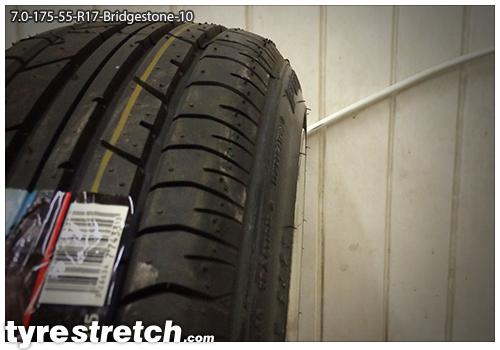 An example of tyre stretch: 175/55 R17 on 7.0J – BRIDGESTONE