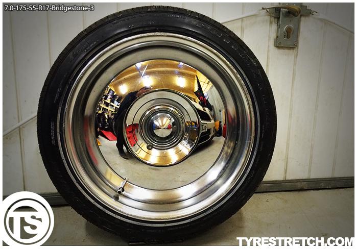 An example of tyre stretch: 175/55 R17 on 7.0J – BRIDGESTONE