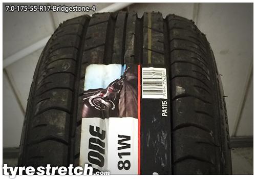 An example of tyre stretch: 175/55 R17 on 7.0J – BRIDGESTONE
