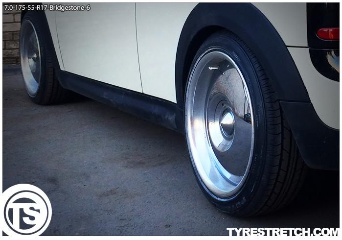 An example of tyre stretch: 175/55 R17 on 7.0J – BRIDGESTONE