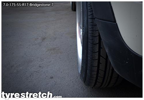 An example of tyre stretch: 175/55 R17 on 7.0J – BRIDGESTONE
