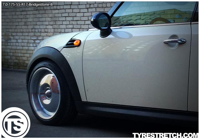 An example of tyre stretch: 175/55 R17 on 7.0J – BRIDGESTONE