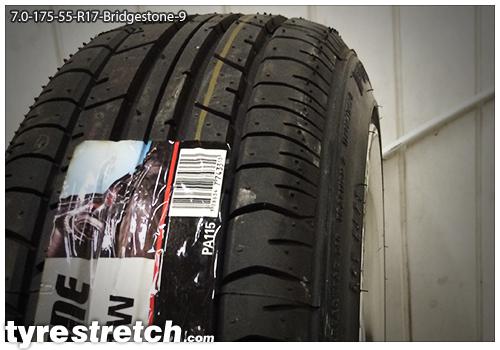 An example of tyre stretch: 175/55 R17 on 7.0J – BRIDGESTONE