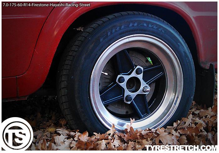 An example of tyre stretch: 175/60 R14 on 7.0J – FIRESTONE (HAYASHI)
