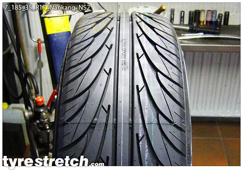 An example of tyre stretch: 185/35 R17 on 7.0J – NANKANG