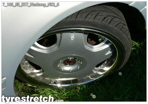 An example of tyre stretch: 185/35 R17 on 7.0J – NANKANG