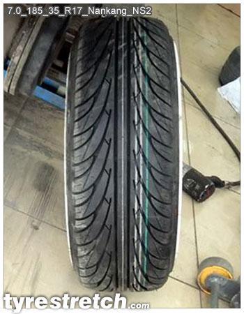 An example of tyre stretch: 185/35 R17 on 7.0J – NANKANG
