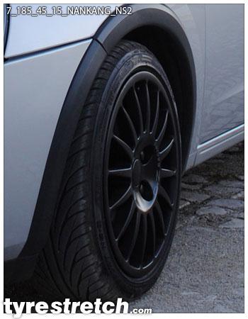 An example of tyre stretch: 185/45 R15 on 7.0J – NANKANG