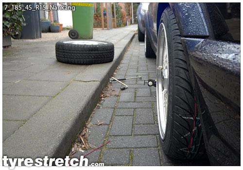 An example of tyre stretch: 185/45 R15 on 7.0J – NANKANG
