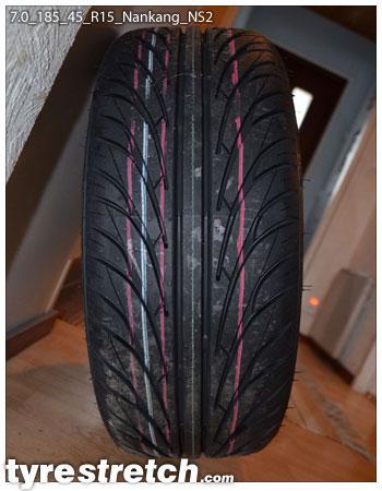 An example of tyre stretch: 185/45 R15 on 7.0J – NANKANG