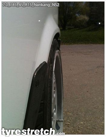 An example of tyre stretch: 185/45 R15 on 7.0J – NANKANG