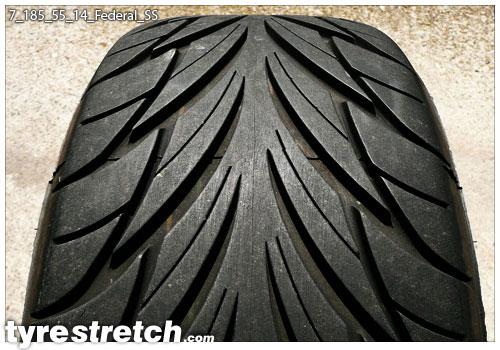 An example of tyre stretch: 185/55 R14 on 7.0J – FEDERAL
