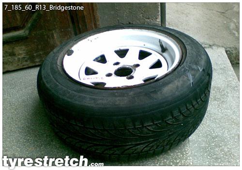 An example of tyre stretch: 185/60 R13 on 7.0J – BRIDGESTONE
