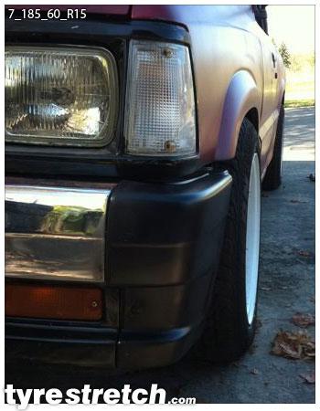 An example of tyre stretch: 185/60 R15 on 7.0J