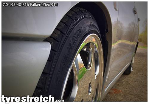 An example of tyre stretch: 195/40 R16 on 7.0J – FALKEN