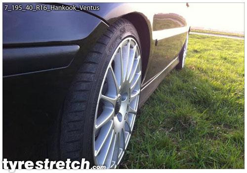 An example of tyre stretch: 195/40 R16 on 7.0J – HANKOOK