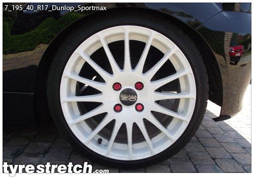 An example of tyre stretch: 195/40 R17 on 7.0J – DUNLOP