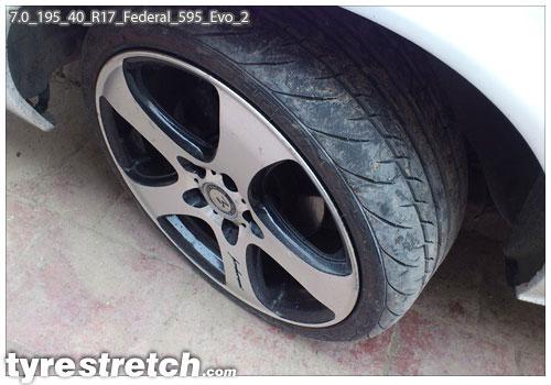 An example of tyre stretch: 195/40 R17 on 7.0J – FEDERAL
