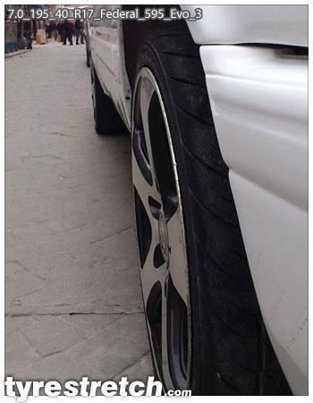 An example of tyre stretch: 195/40 R17 on 7.0J – FEDERAL