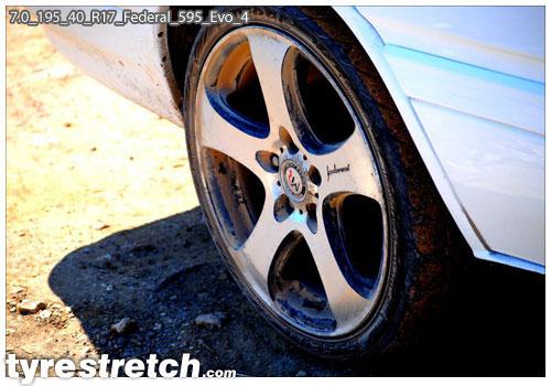 An example of tyre stretch: 195/40 R17 on 7.0J – FEDERAL