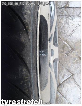 An example of tyre stretch: 195/40 R17 on 7.0J – FEDERAL