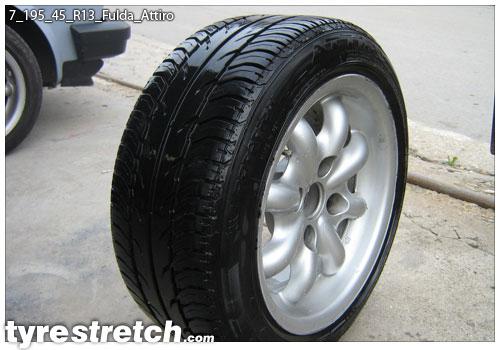 An example of tyre stretch: 195/45 R13 on 7.0J – FULDA
