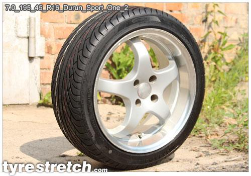 An example of tyre stretch: 195/45 R16 on 7.0J – DURUN