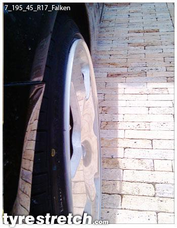An example of tyre stretch: 195/45 R17 on 7.0J – FALKEN