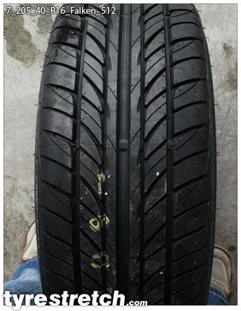 An example of tyre stretch: 205/40 R16 on 7.0J – FALKEN