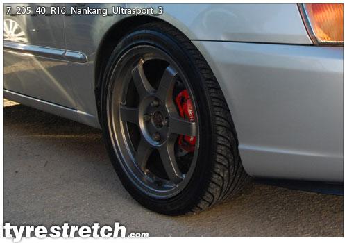 An example of tyre stretch: 205/40 R16 on 7.0J – NANKANG