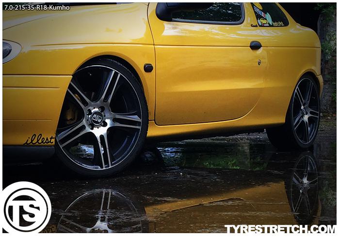 An example of tyre stretch: 215/35 R18 on 7.0J – KUMHO