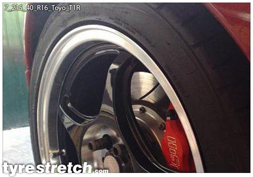 An example of tyre stretch: 215/40 R16 on 7.0J – TOYO