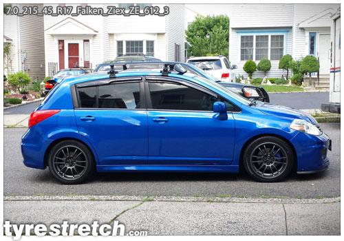 An example of tyre stretch: 215/45 R17 on 7.0J – FALKEN