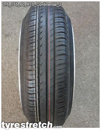 An example of tyre stretch: 155/60 R15 on 7.5J – CONTINENTAL