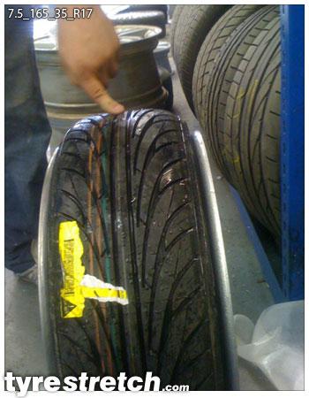165/35 R17 on 7.5J