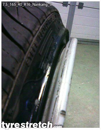 An example of tyre stretch: 165/40 R16 on 7.5J – NANKANG