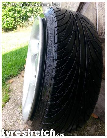 An example of tyre stretch: 165/40 R16 on 7.5J – NANKANG