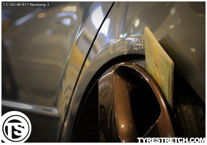 An example of tyre stretch: 165/40 R17 on 7.5J – NANKANG