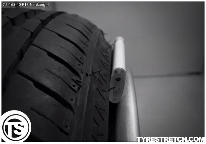 An example of tyre stretch: 165/40 R17 on 7.5J – NANKANG