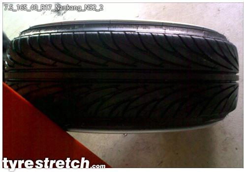 An example of tyre stretch: 165/40 R17 on 7.5J – NANKANG