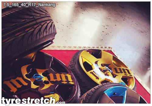 An example of tyre stretch: 165/40 R17 on 7.5J – NANKANG