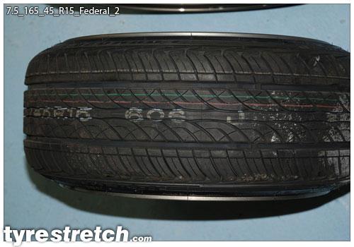 An example of tyre stretch: 165/45 R15 on 7.5J – FEDERAL