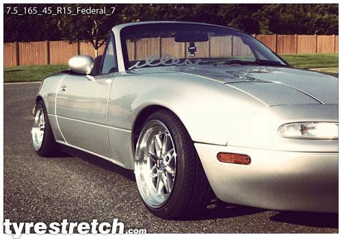 An example of tyre stretch: 165/45 R15 on 7.5J – FEDERAL