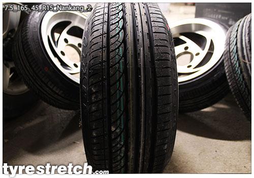 An example of tyre stretch: 165/45 R15 on 7.5J – NANKANG