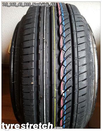 An example of tyre stretch: 165/45 R15 on 7.5J – NANKANG