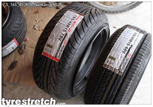 An example of tyre stretch: 165/45 R15 on 7.5J – NANKANG
