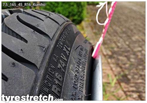 An example of tyre stretch: 165/45 R16 on 7.5J – KUMHO