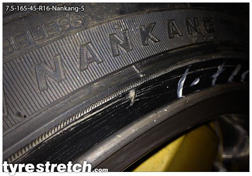 An example of tyre stretch: 165/45 R16 on 7.5J – NANKANG