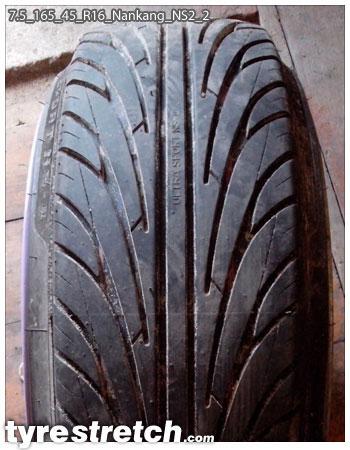 An example of tyre stretch: 165/45 R16 on 7.5J – NANKANG